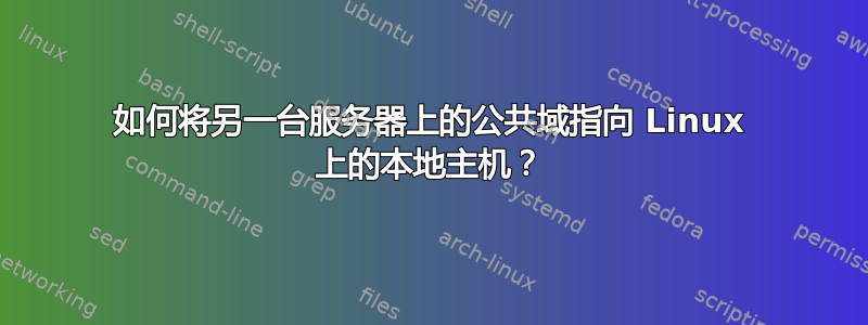 如何将另一台服务器上的公共域指向 Linux 上的本地主机？