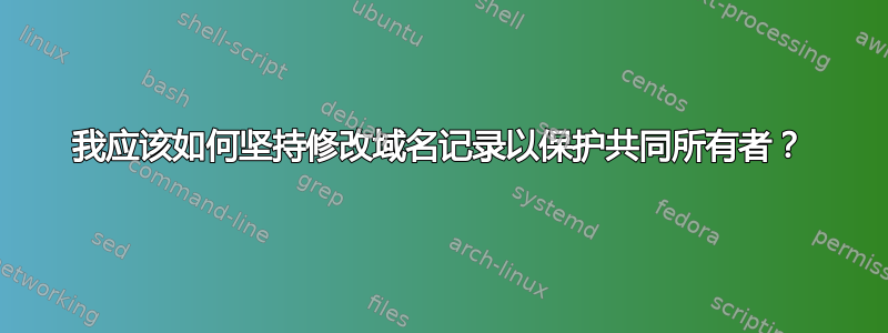 我应该如何坚持修改域名记录以保护共同所有者？