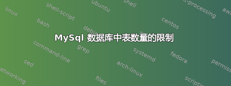 MySql 数据库中表数量的限制