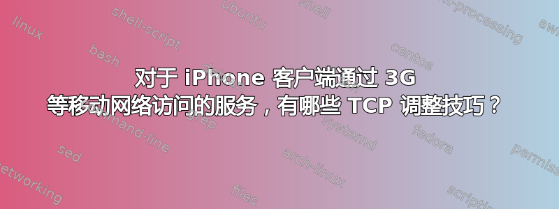 对于 iPhone 客户端通过 3G 等移动网络访问的服务，有哪些 TCP 调整技巧？