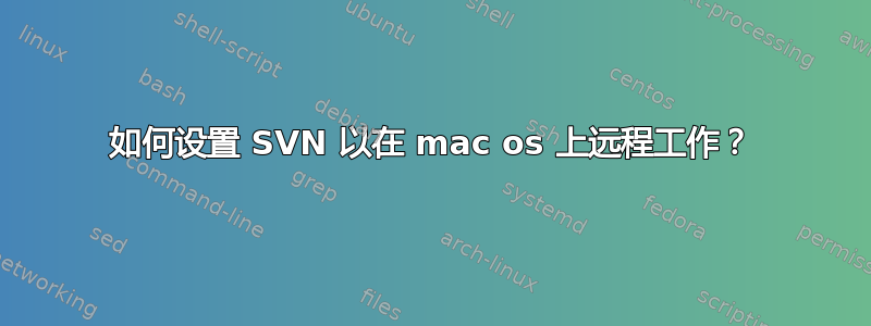 如何设置 SVN 以在 mac os 上远程工作？