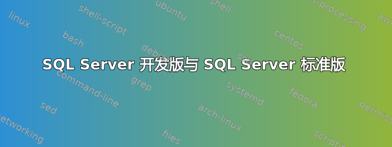 SQL Server 开发版与 SQL Server 标准版