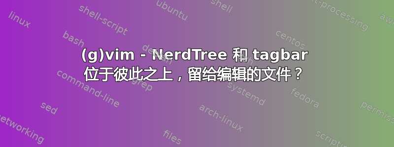 (g)vim - NerdTree 和 tagbar 位于彼此之上，留给编辑的文件？