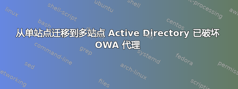 从单站点迁移到多站点 Active Directory 已破坏 OWA 代理