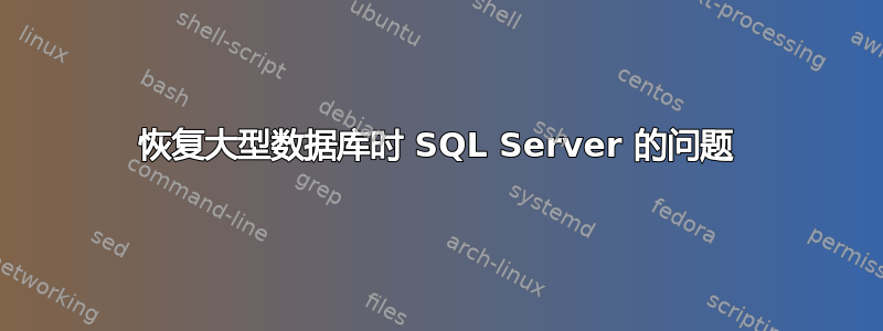 恢复大型数据库时 SQL Server 的问题