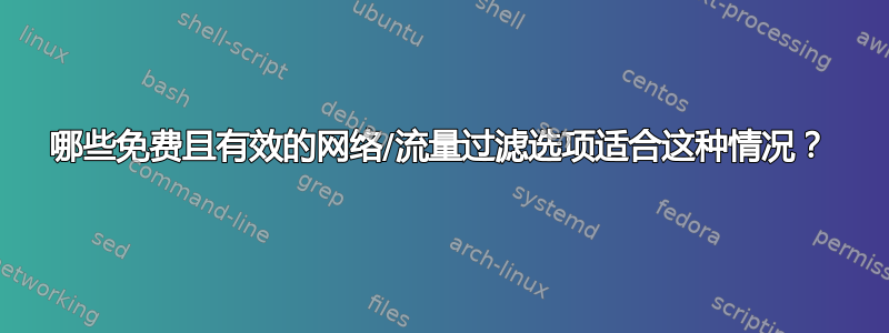 哪些免费且有效的网络/流量过滤选项适合这种情况？