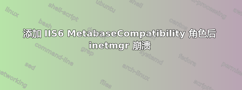 添加 IIS6 MetabaseCompatibility 角色后 inetmgr 崩溃