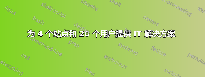 为 4 个站点和 20 个用户提供 IT 解决方案