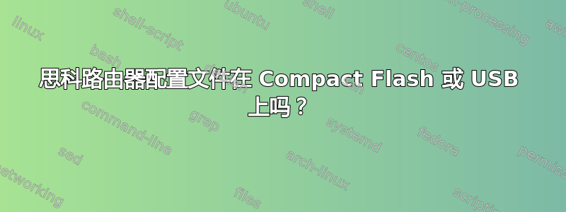 思科路由器配置文件在 Compact Flash 或 USB 上吗？