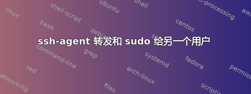 ssh-agent 转发和 sudo 给另一个用户