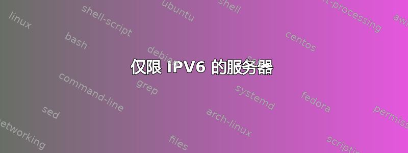 仅限 IPV6 的服务器