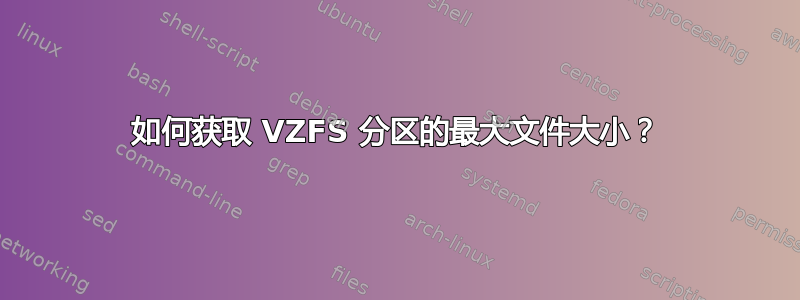 如何获取 VZFS 分区的最大文件大小？