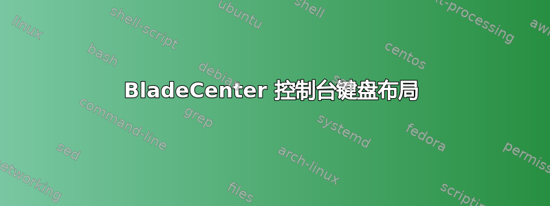 BladeCenter 控制台键盘布局