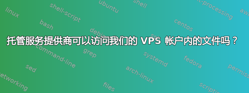 托管服务提供商可以访问我们的 VPS 帐户内的文件吗？