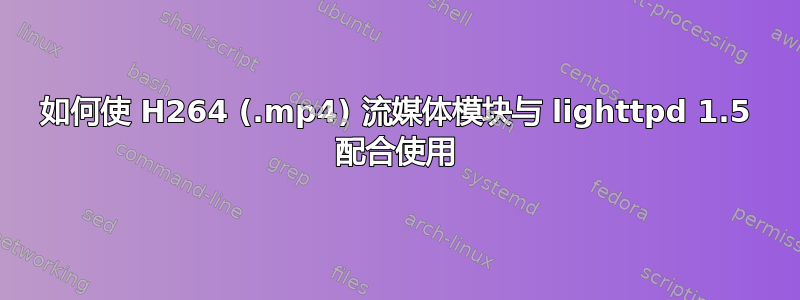 如何使 H264 (.mp4) 流媒体模块与 lighttpd 1.5 配合使用