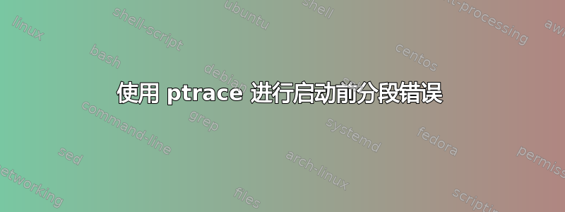 使用 ptrace 进行启动前分段错误