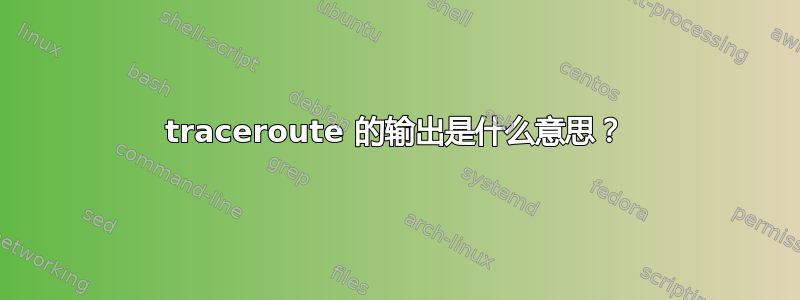 traceroute 的输出是什么意思？