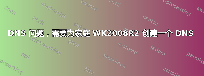 DNS 问题，需要为家庭 WK2008R2 创建一个 DNS