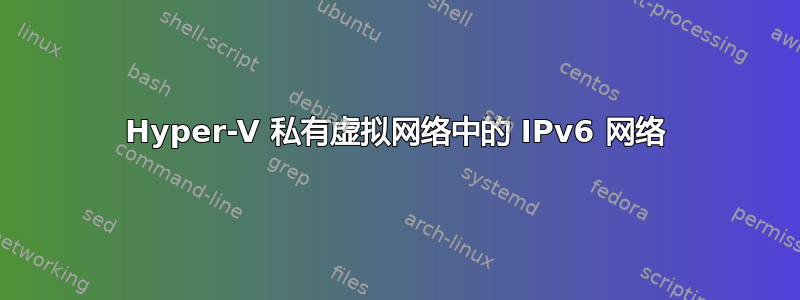 Hyper-V 私有虚拟网络中的 IPv6 网络