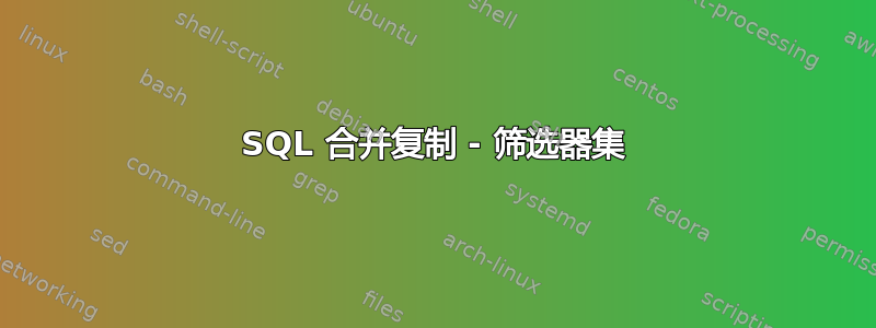 SQL 合并复制 - 筛选器集