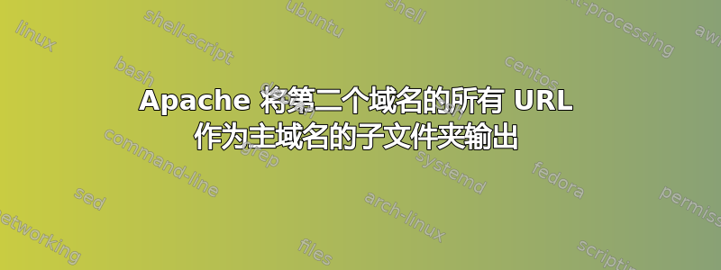 Apache 将第二个域名的所有 URL 作为主域名的子文件夹输出