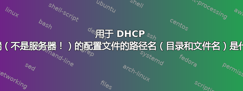 用于 DHCP 客户端（不是服务器！）的配置文件的路径名（目录和文件名）是什么？