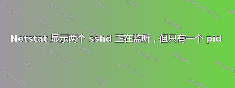 Netstat 显示两个 sshd 正在监听，但只有一个 pid