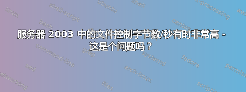 服务器 2003 中的文件控制字节数/秒有时非常高 - 这是个问题吗？