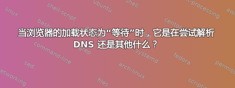 当浏览器的加载状态为“等待”时，它是在尝试解析 DNS 还是其他什么？