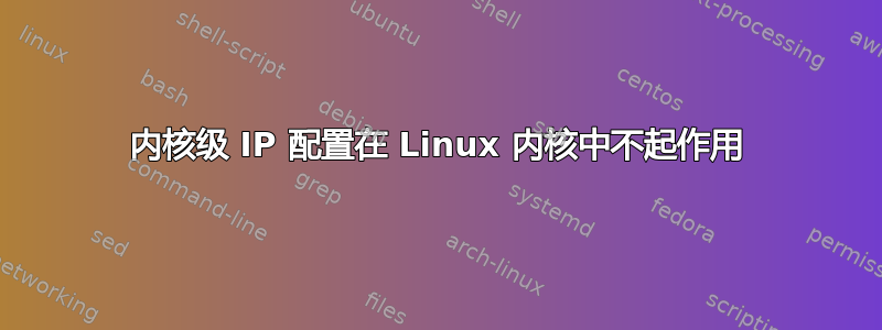 内核级 IP 配置在 Linux 内核中不起作用