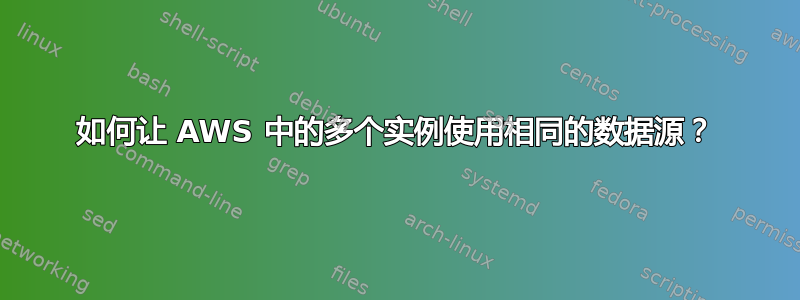 如何让 AWS 中的多个实例使用相同的数据源？