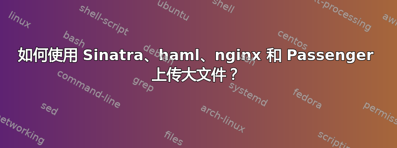 如何使用 Sinatra、haml、nginx 和 Passenger 上传大文件？