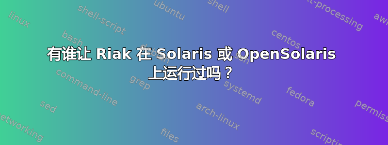 有谁让 Riak 在 Solaris 或 OpenSolaris 上运行过吗？