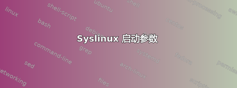 Syslinux 启动参数