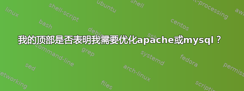 我的顶部是否表明我需要优化apache或mysql？