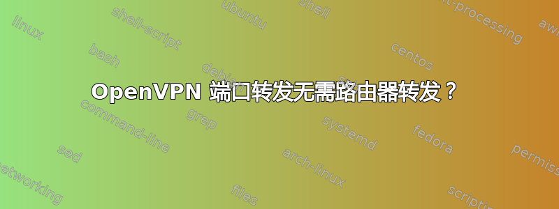 OpenVPN 端口转发无需路由器转发？