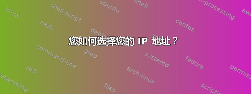 您如何选择您的 IP 地址？