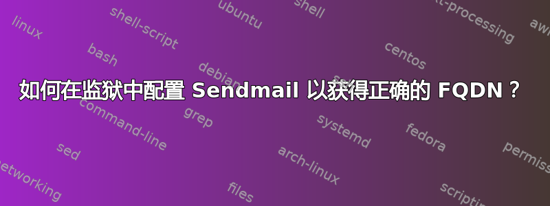 如何在监狱中配置 Sendmail 以获得正确的 FQDN？