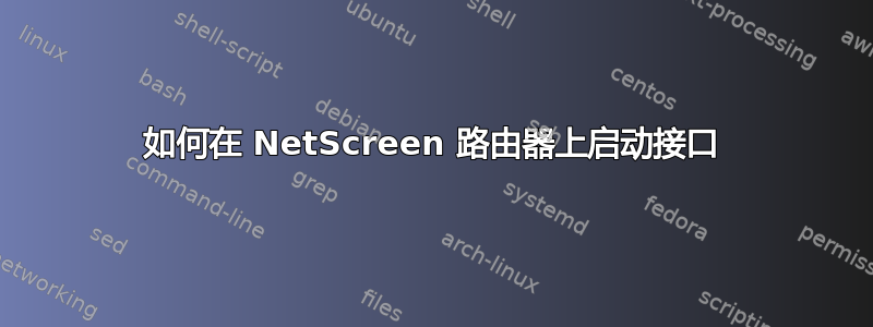 如何在 NetScreen 路由器上启动接口