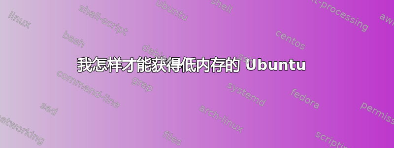 我怎样才能获得低内存的 Ubuntu 