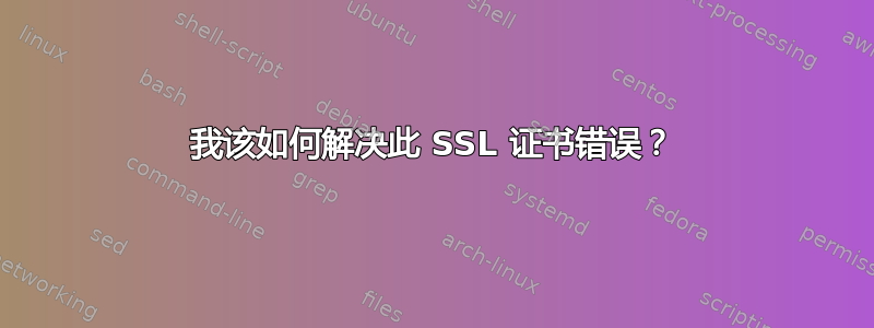 我该如何解决此 SSL 证书错误？