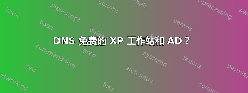 DNS 免费的 XP 工作站和 AD？