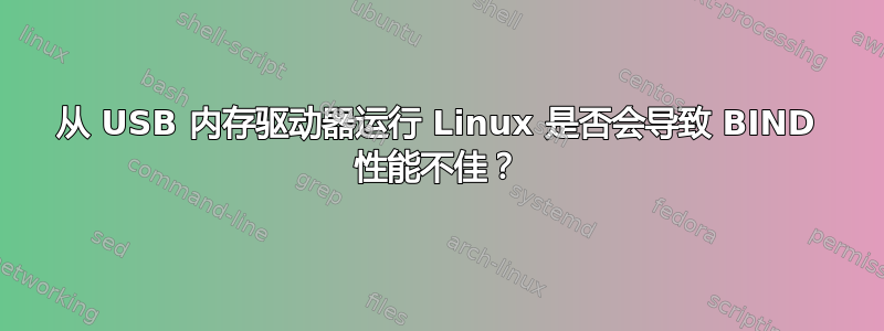 从 USB 内存驱动器运行 Linux 是否会导致 BIND 性能不佳？