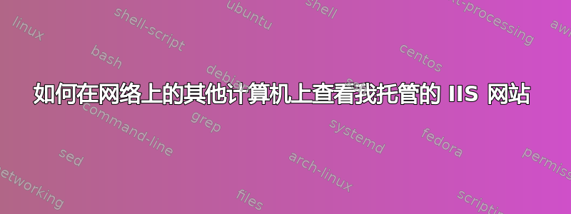 如何在网络上的其他计算机上查看我托管的 IIS 网站