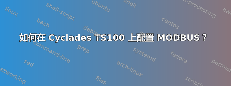 如何在 Cyclades TS100 上配置 MODBUS？