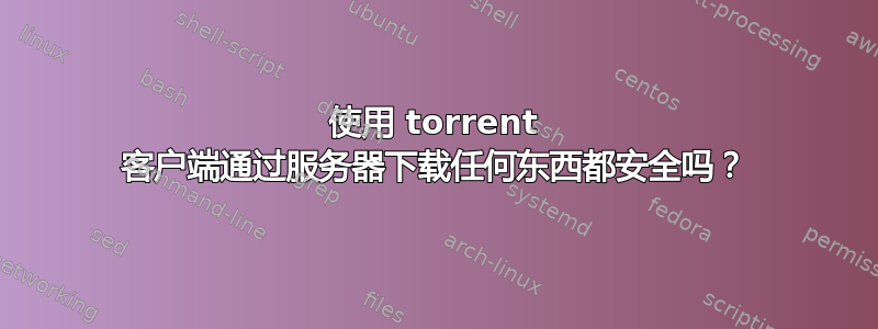 使用 torrent 客户端通过服务器下载任何东西都安全吗？