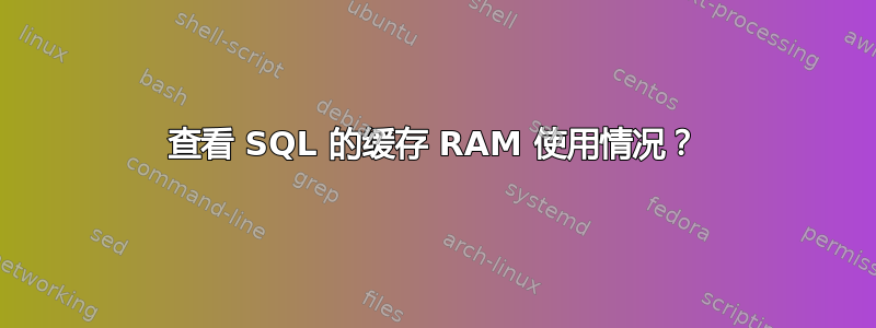 查看 SQL 的缓存 RAM 使用情况？