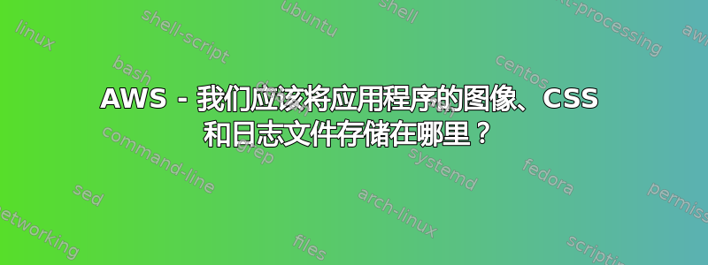 AWS - 我们应该将应用程序的图像、CSS 和日志文件存储在哪里？