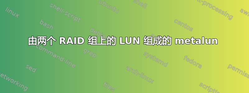 由两个 RAID 组上的 LUN 组成的 metalun