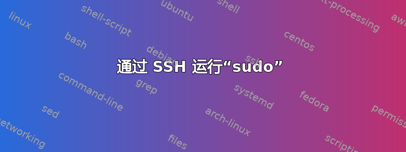 通过 SSH 运行“sudo”